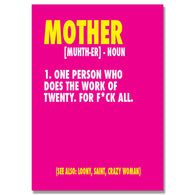 Pink Mother Definition Card